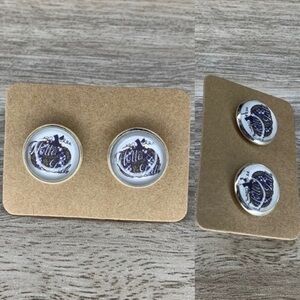Pumpkin “Hello Fall” 12mm earring set new
